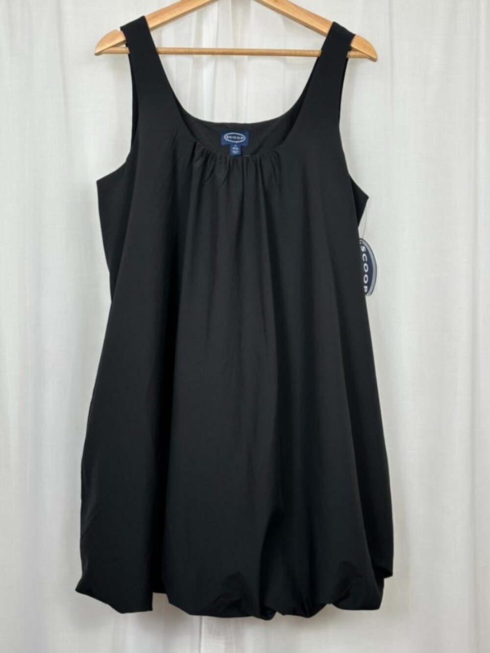 Scoop Bubble Hem Mini Dress Medium Black Sleeveless Lbd Dark Coquette Party NEW